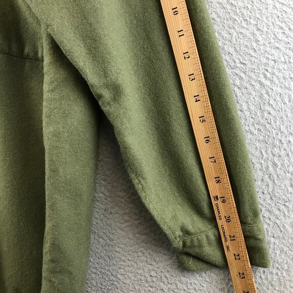 British Army Mens Wool Flannel Combat Shirt Green Ladybird Belfast 1960s L - Picture 7 of 9